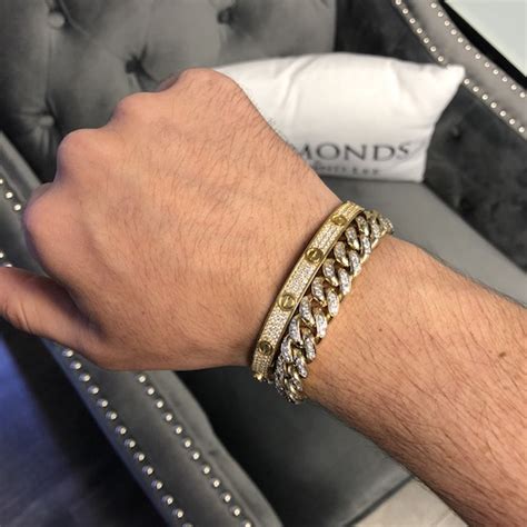 cartier mens gold bracelet|cartier diamond bracelet men's.